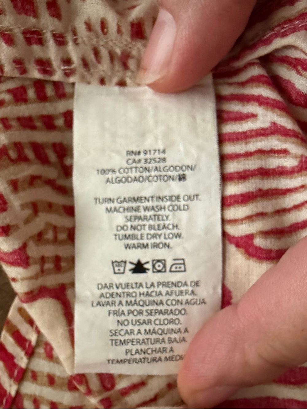 A/X Armani Exchange Red and Cream Abstract Geometric Button-Down Shirt XL - Picture 3 of 7